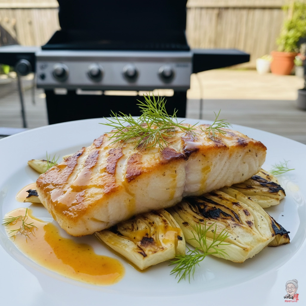 Fenchelflammen Kabeljau — Gasgrill
