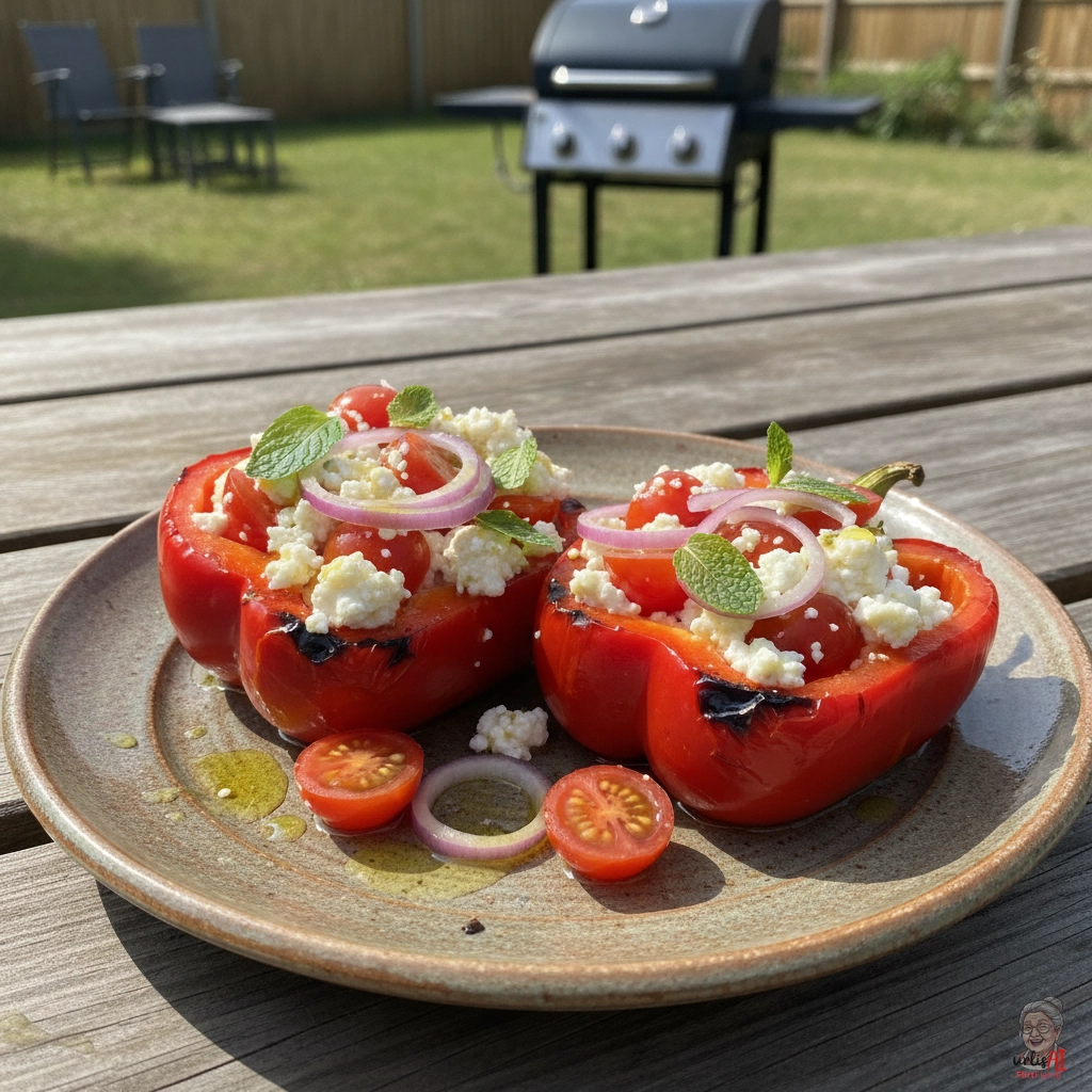 Feta Stuffed Paprika — Gasgrill