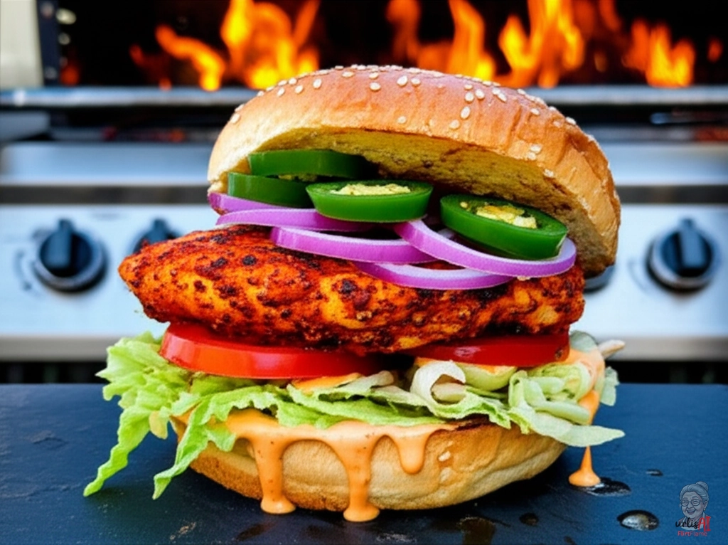Feuerwerk Burger — Gasgrill