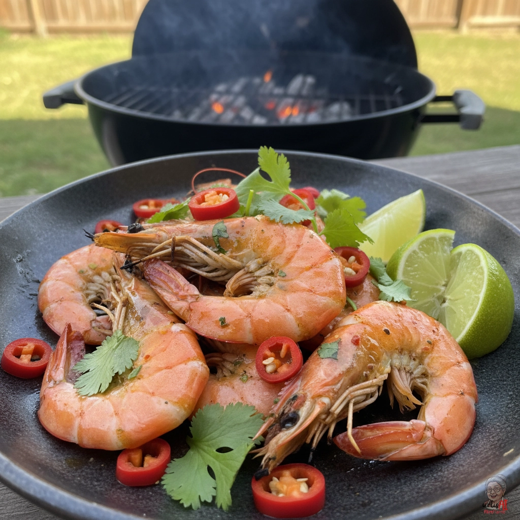 Feurige Chiliprawns — Kohlegrill