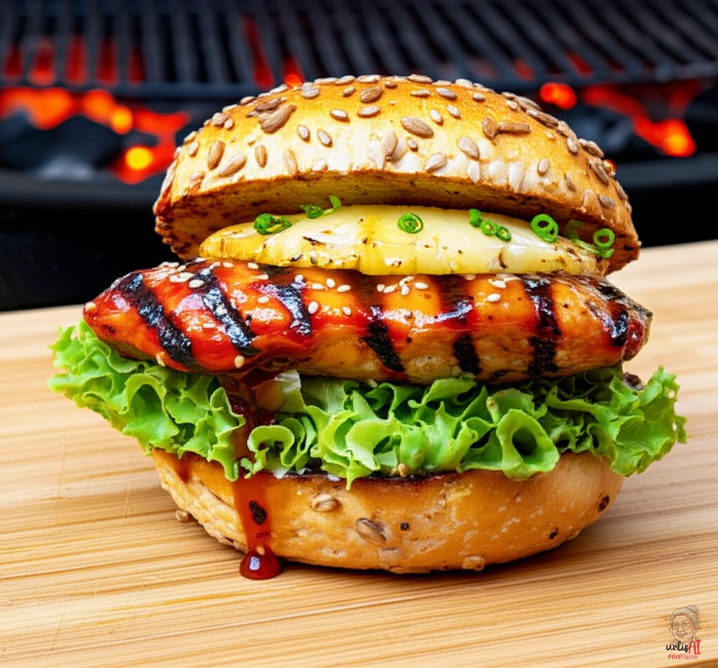 Fire Teriyaki Chicken Burger — Kohlegrill