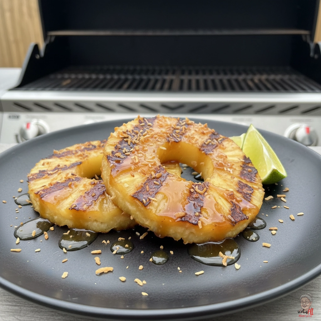 Flambierte Kokosananas — Gasgrill