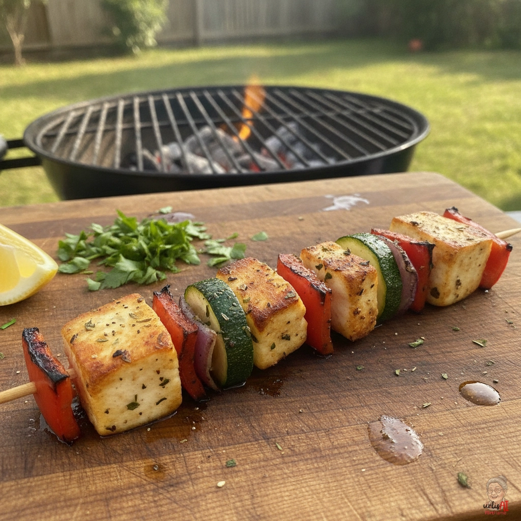 Flame Halloumi Skewers — Kohlegrill