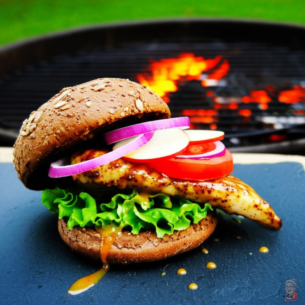 Flame Honey Chicken Burger — Kohlegrill