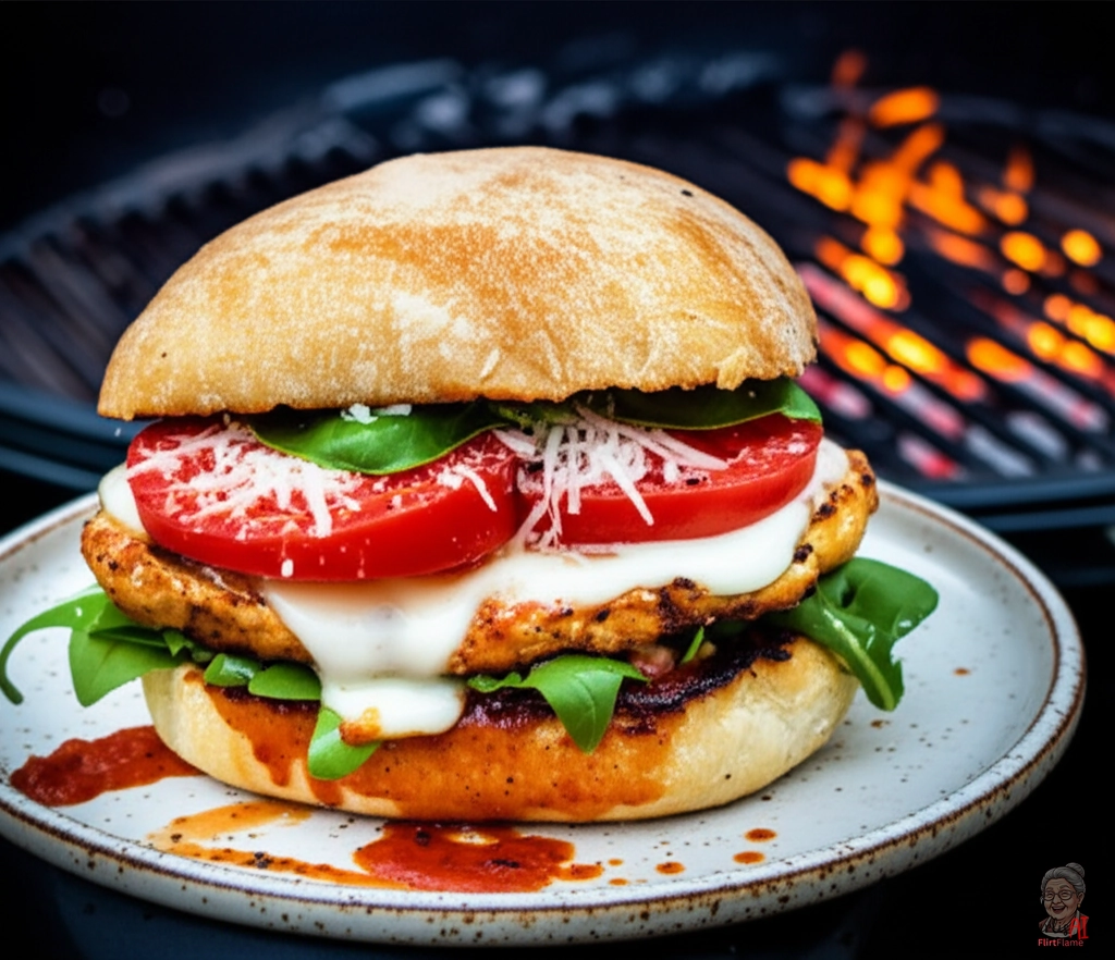Flame Parmigiana Chicken Burger — Kohlegrill
