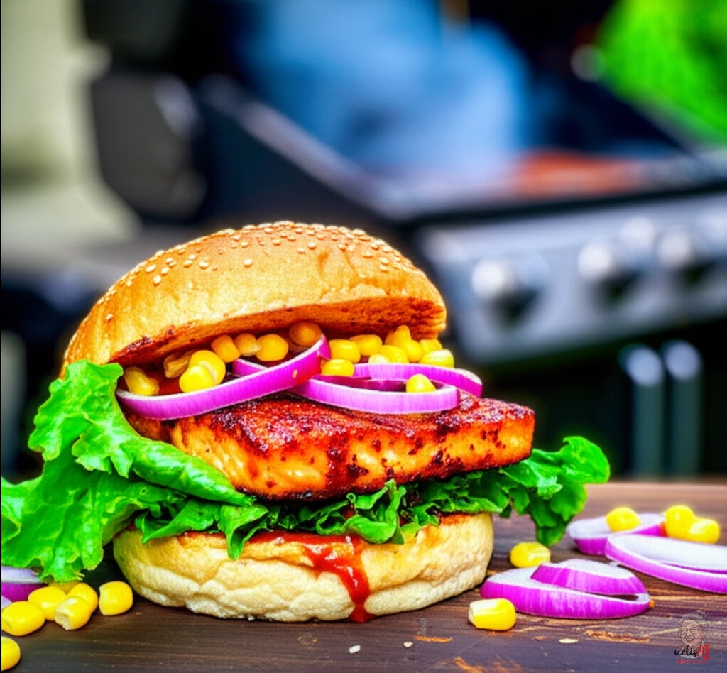 Flammen Lachs Burger — Gasgrill