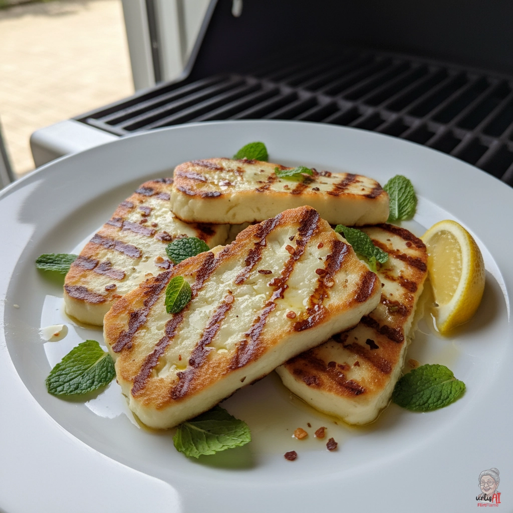 Frische Minzhalloumi — Gasgrill