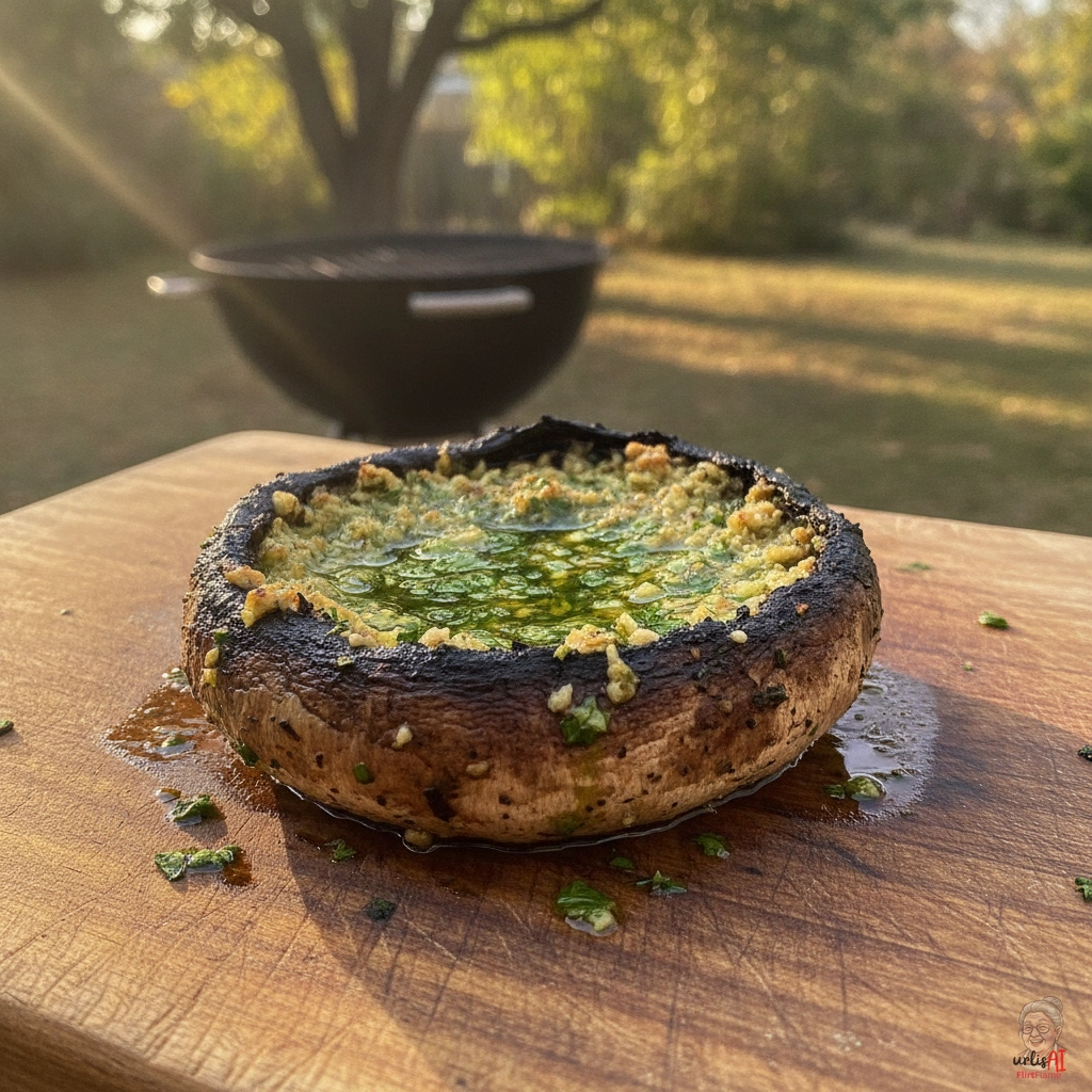 Garlic Riesenpilz — Kohlegrill