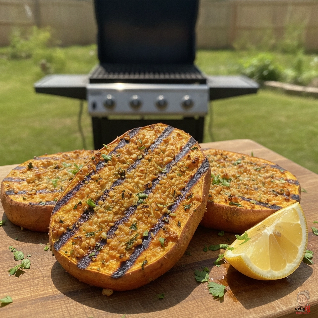 Garlic Roasted Batate — Gasgrill