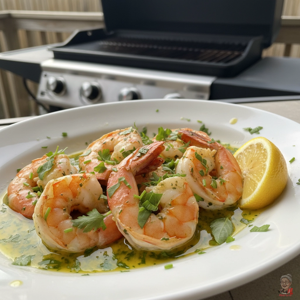Gartenkräuter Prawns — Gasgrill