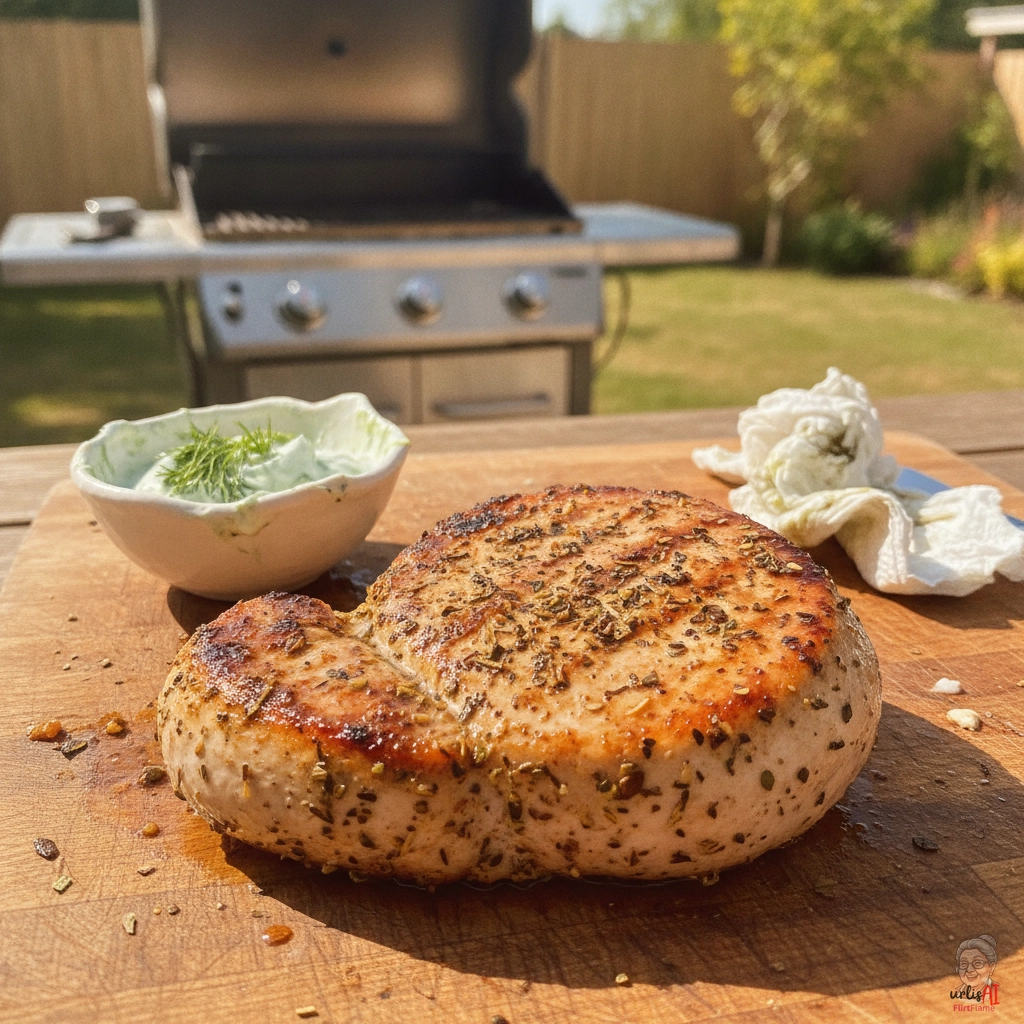 Gartenkräuter Putensteaks — Gasgrill