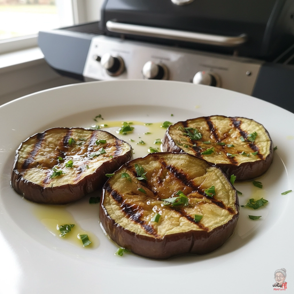 Gegrillte Knoblauchaubergine — Gasgrill