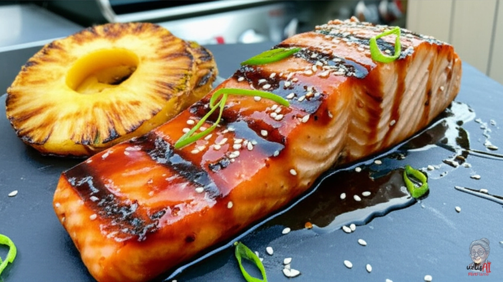 Glazed Teriyaki Lachs — Gasgrill