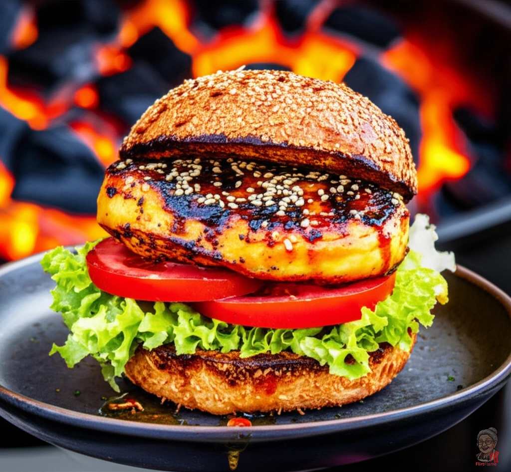 Global Fire Chicken Burger — Kohlegrill