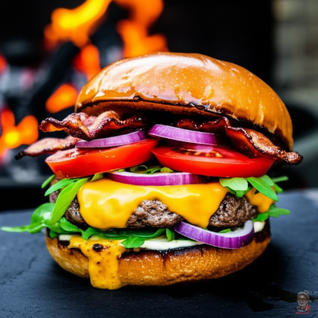 Golden Ember Burger — Kohlegrill