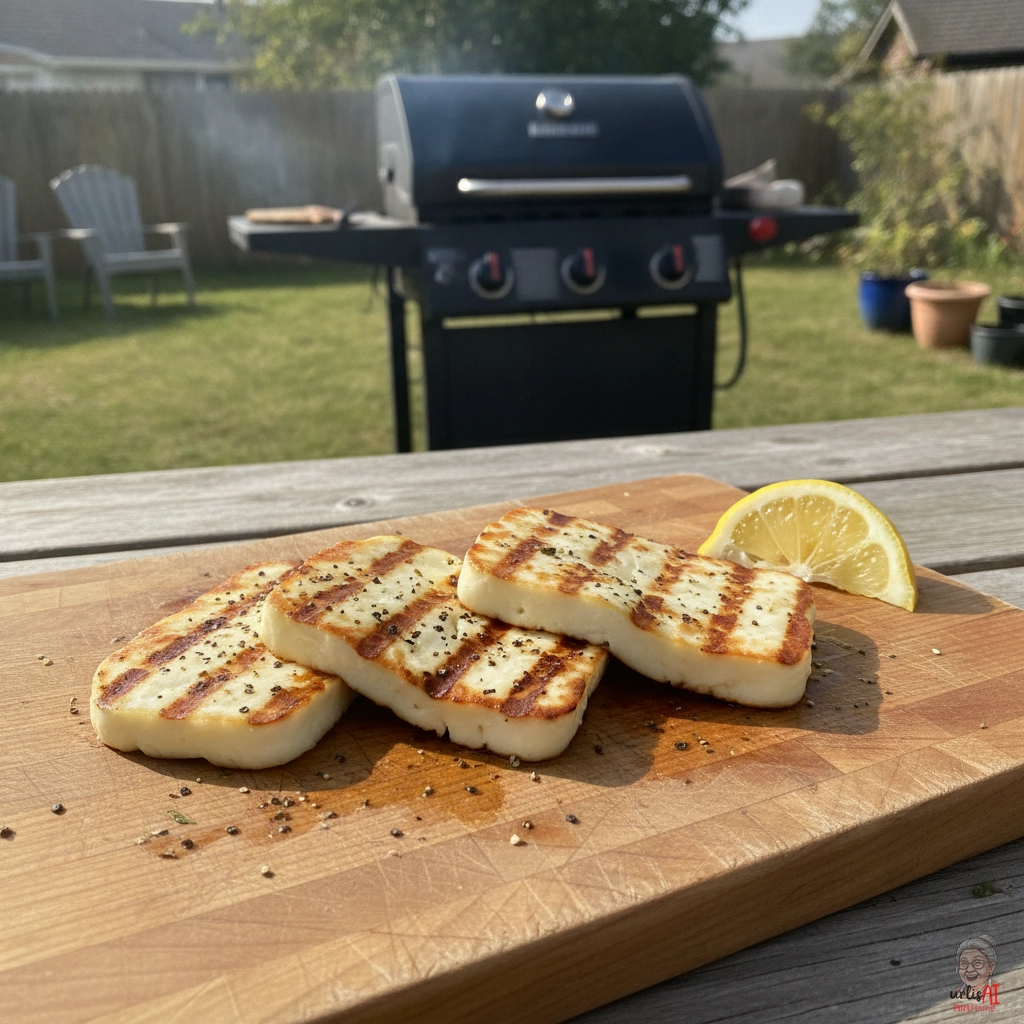 Golden Halloumi Steak — Gasgrill