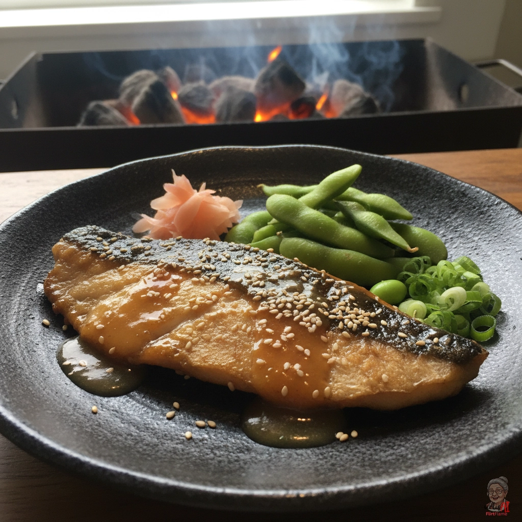 Golden Miso Barsch — Kohlegrill