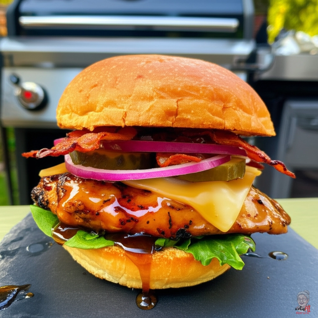 Goldener BBQ Burger — Gasgrill
