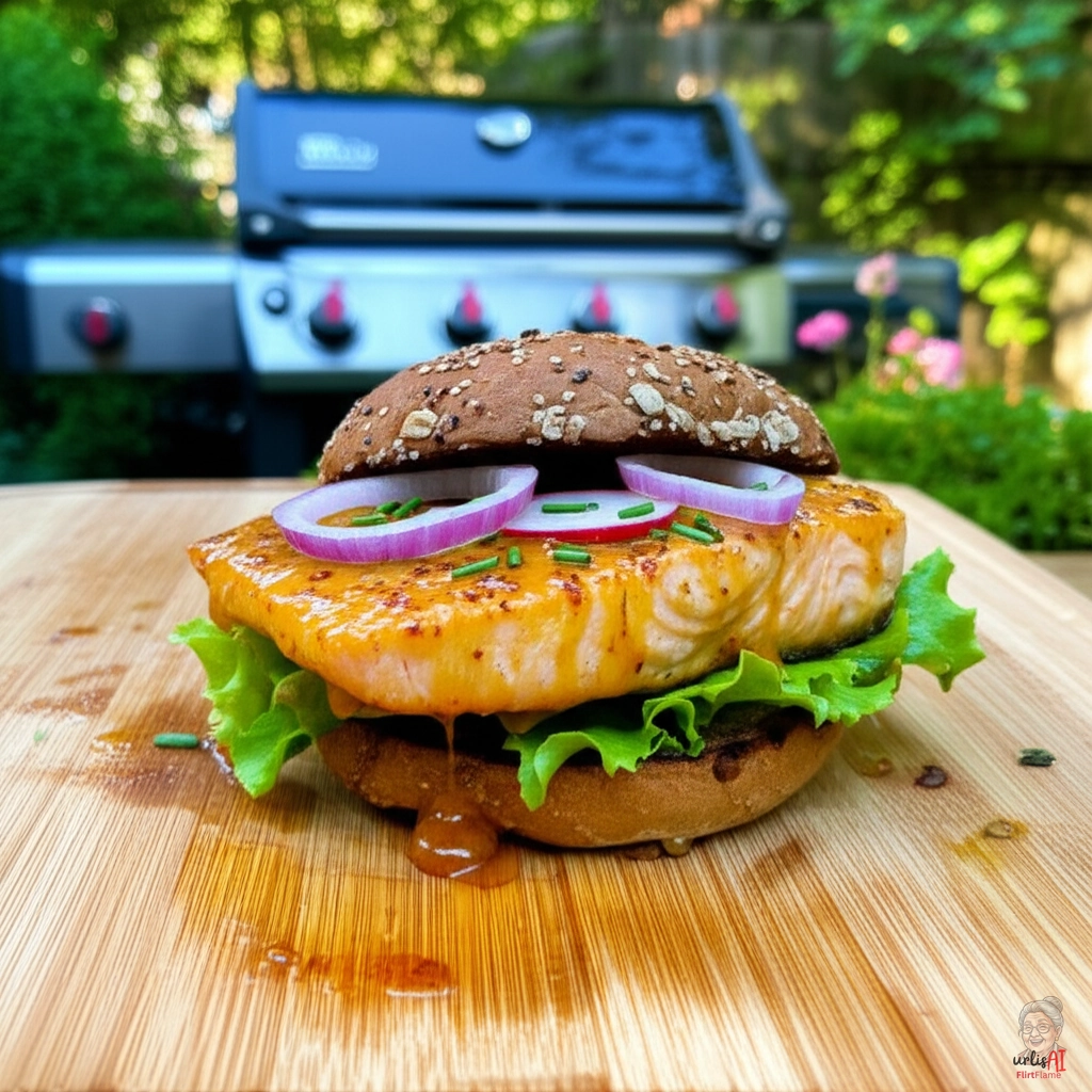 Goldrausch Lachs Burger — Gasgrill