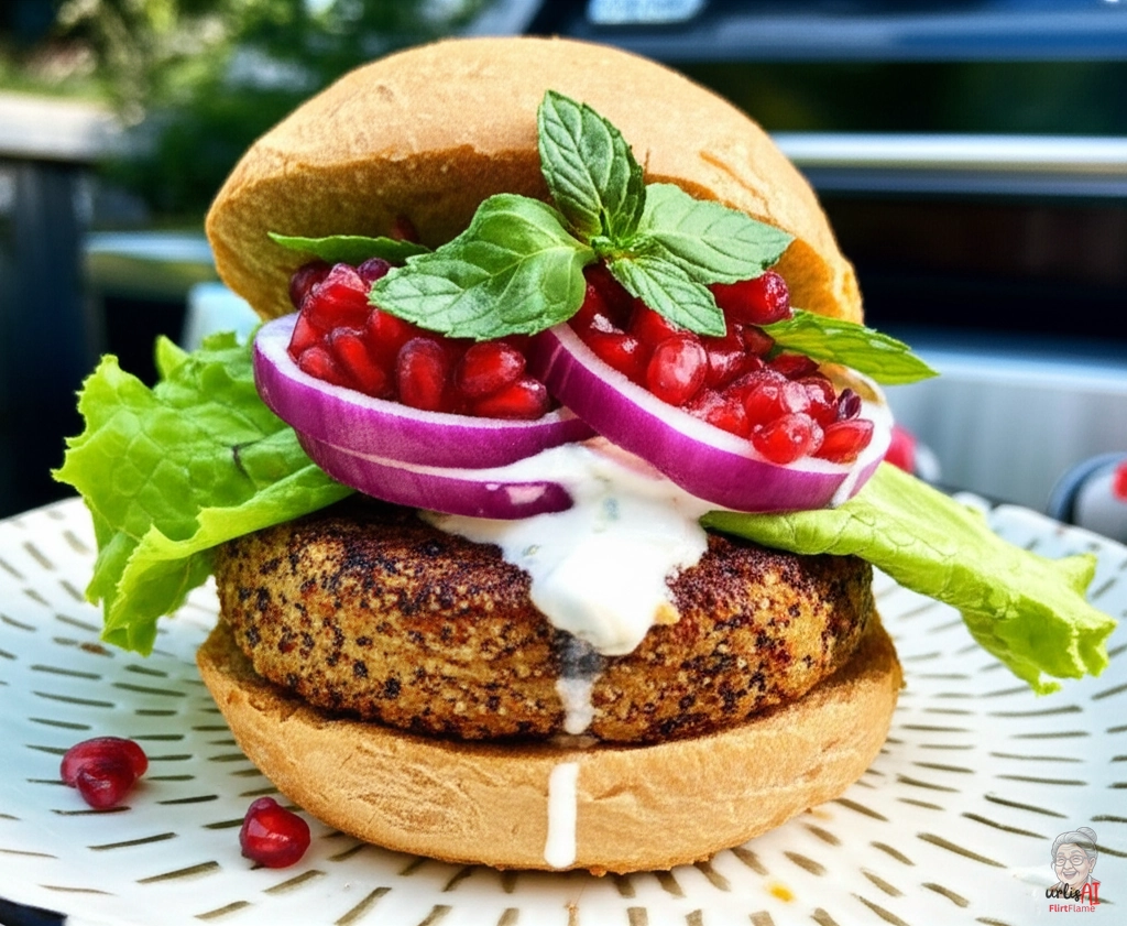 Granatapfel Minze Burger — Gasgrill