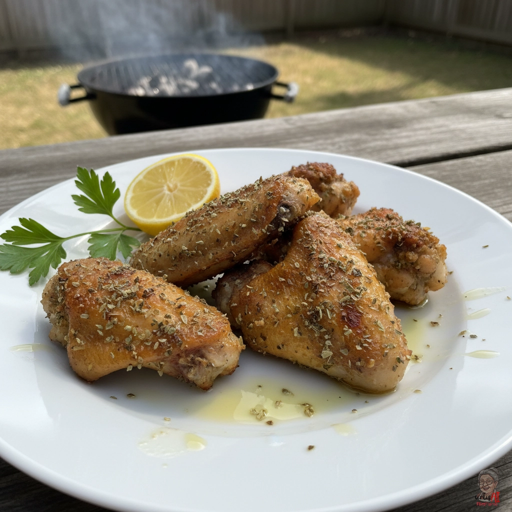 Greek Lemon Wings — Kohlegrill