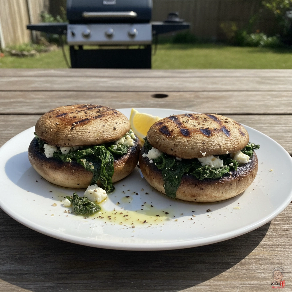 Greek Spinach Portobello — Gasgrill