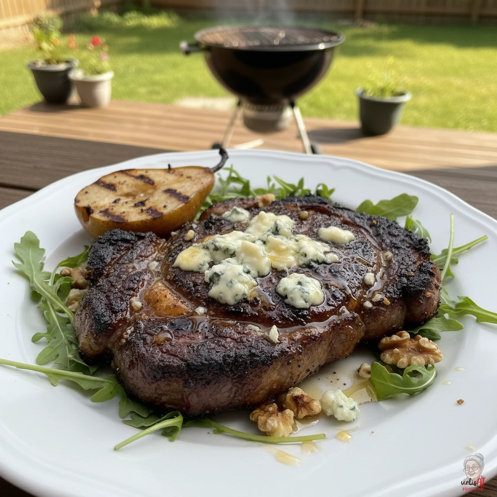 Grillfeuer Rindersteak — Kohlegrill