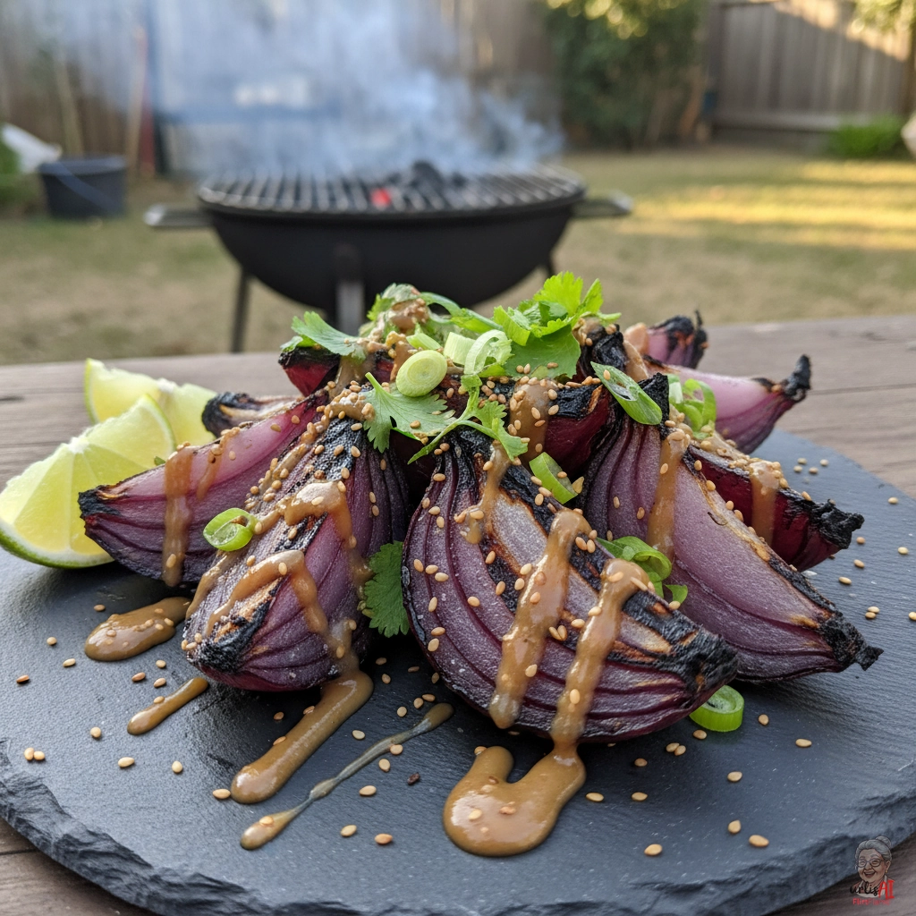 Hanoi Sojazwiebeln — Kohlegrill