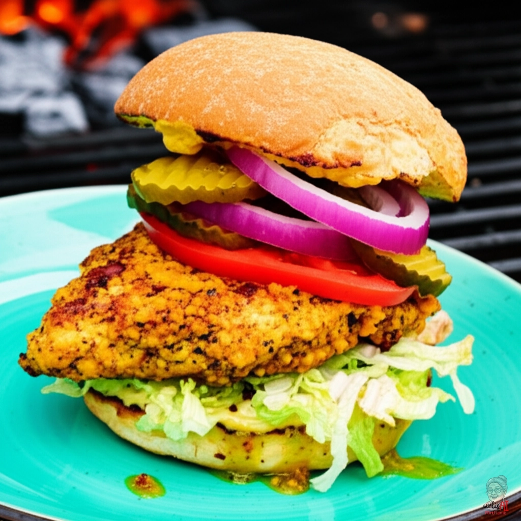 Havana Fire Chicken Burger — Kohlegrill