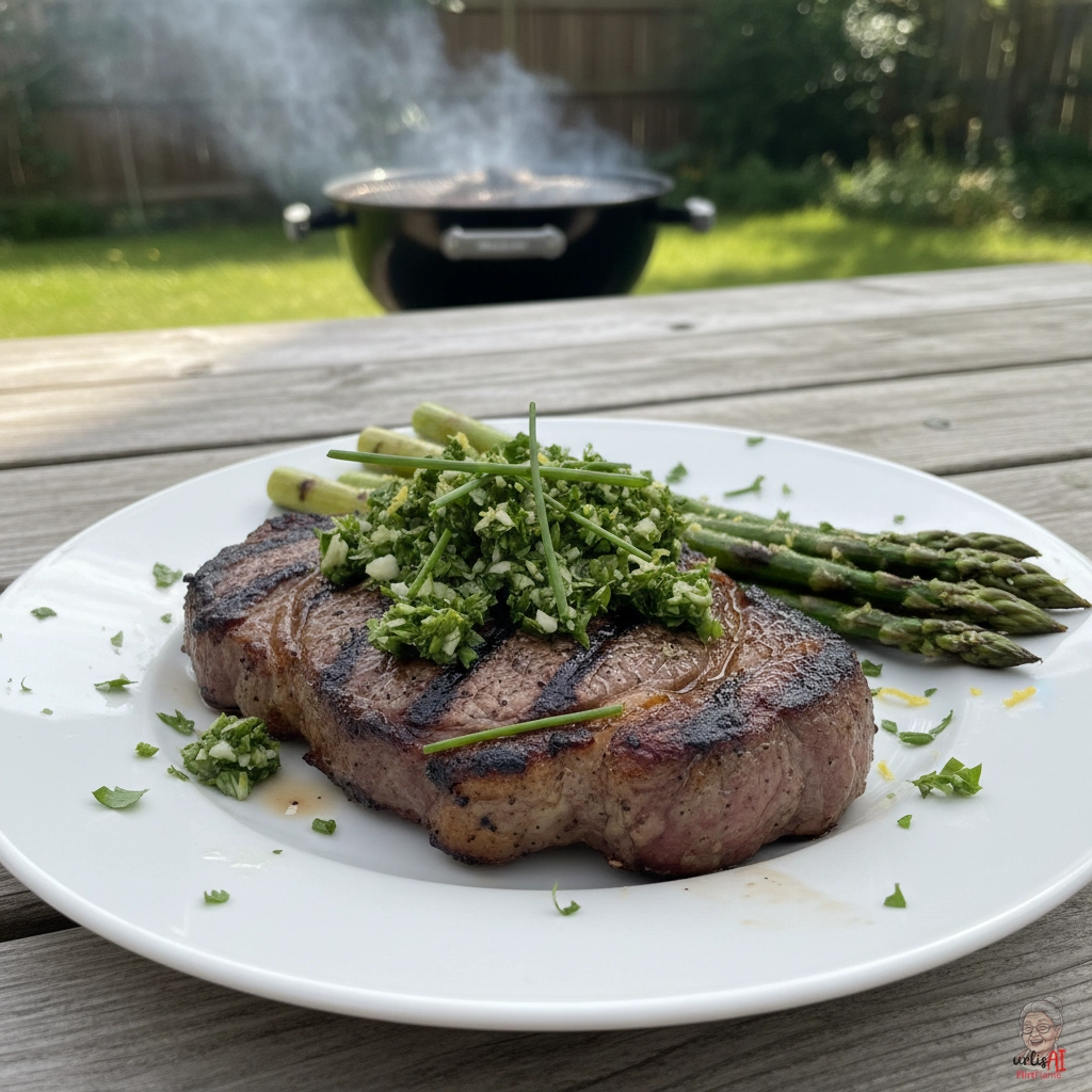 Herb Rindersteak — Kohlegrill