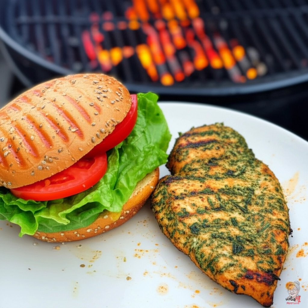 Herbed Ember Chicken Burger — Kohlegrill