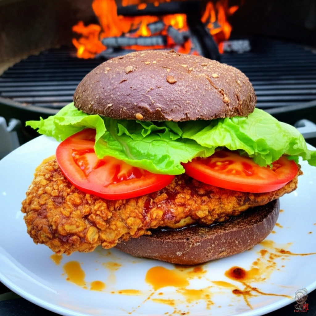 Highland Fire Chicken Burger — Kohlegrill
