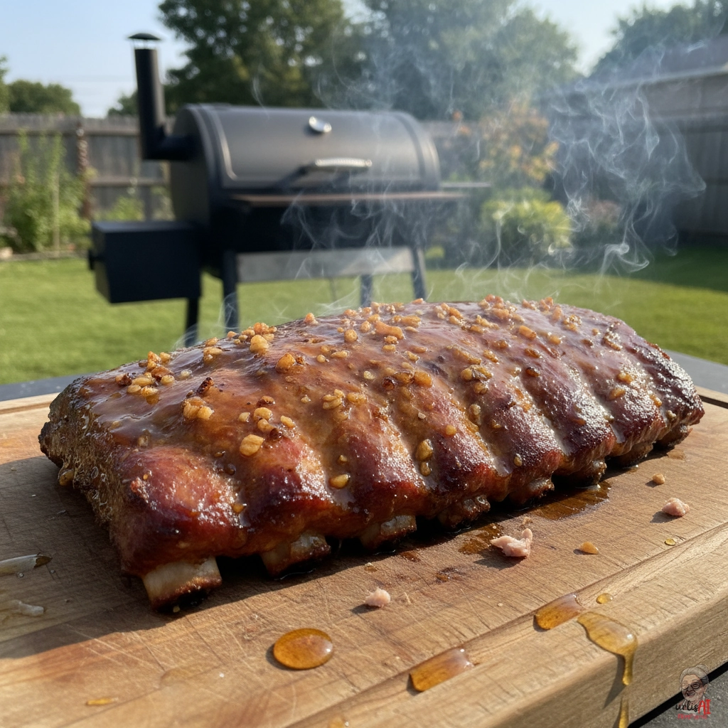 Honey Garlic Rauchrippchen — Smoker