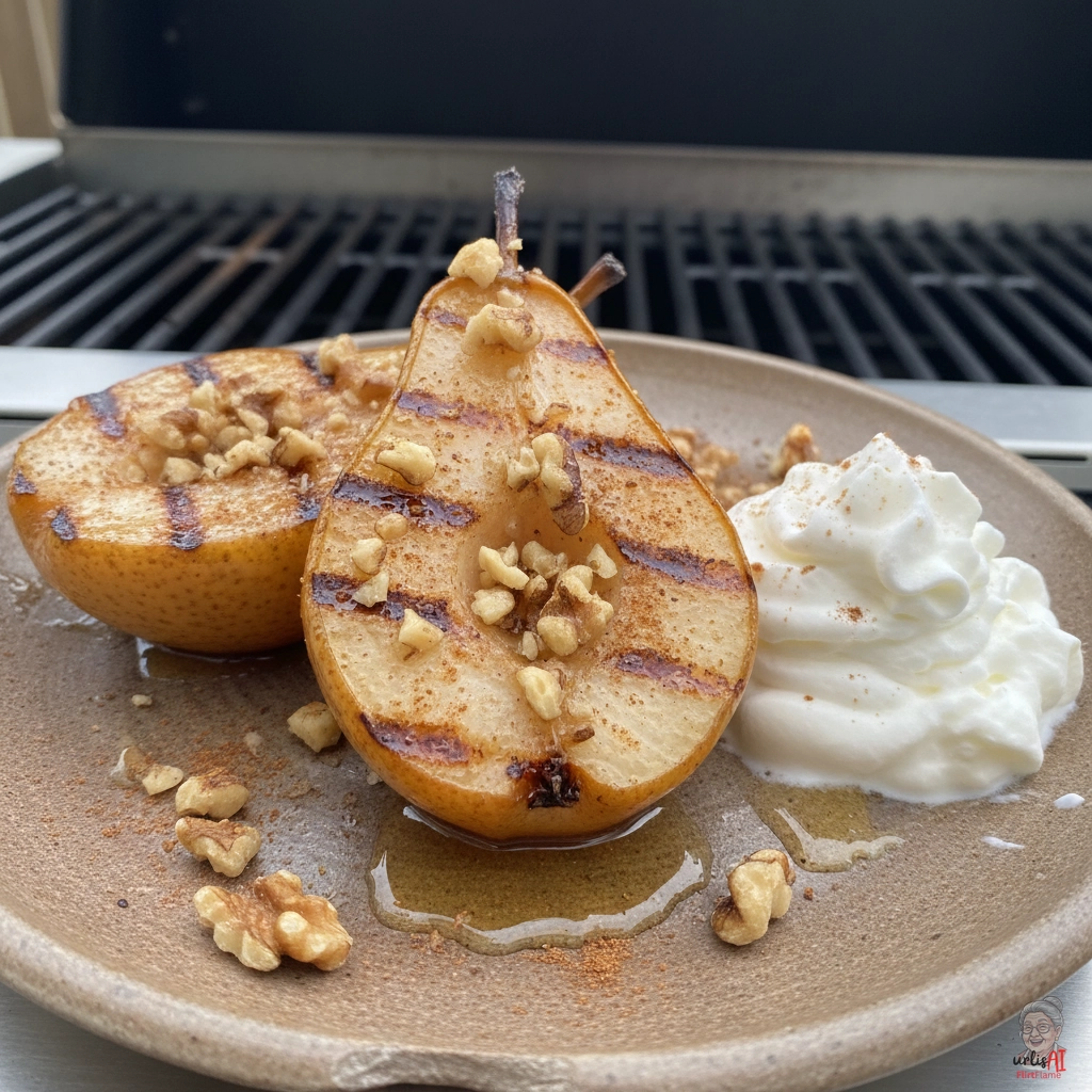 Honigglasierte Grillbirnen — Gasgrill