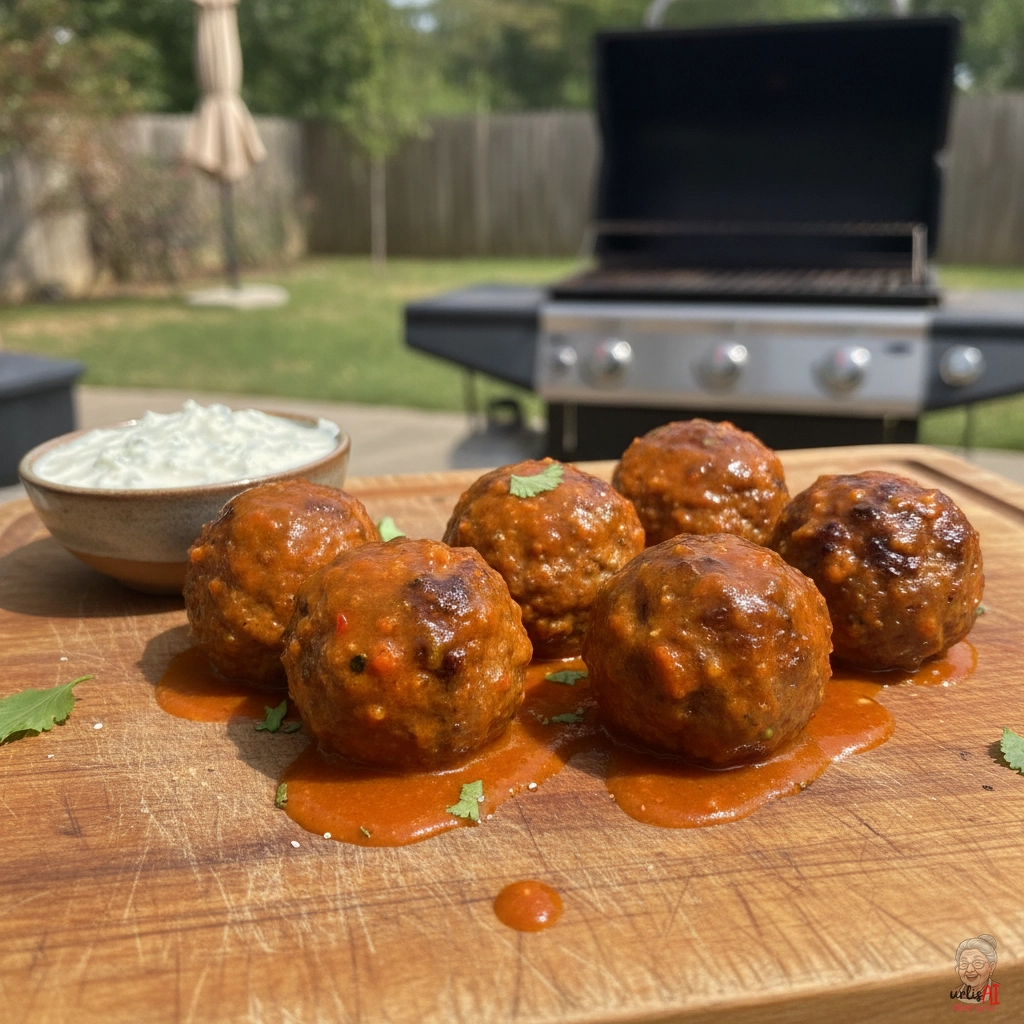 Hot Wings Fleischbällchen — Gasgrill