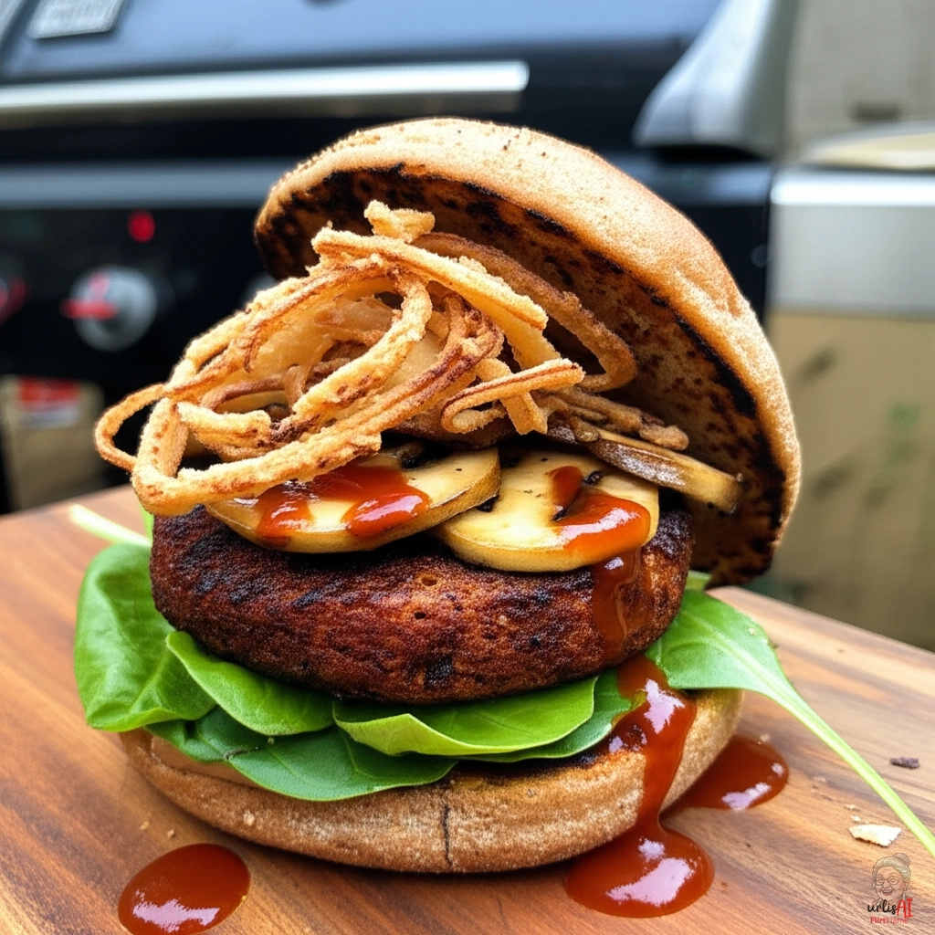 Kaminfeuer Pilz Burger — Gasgrill