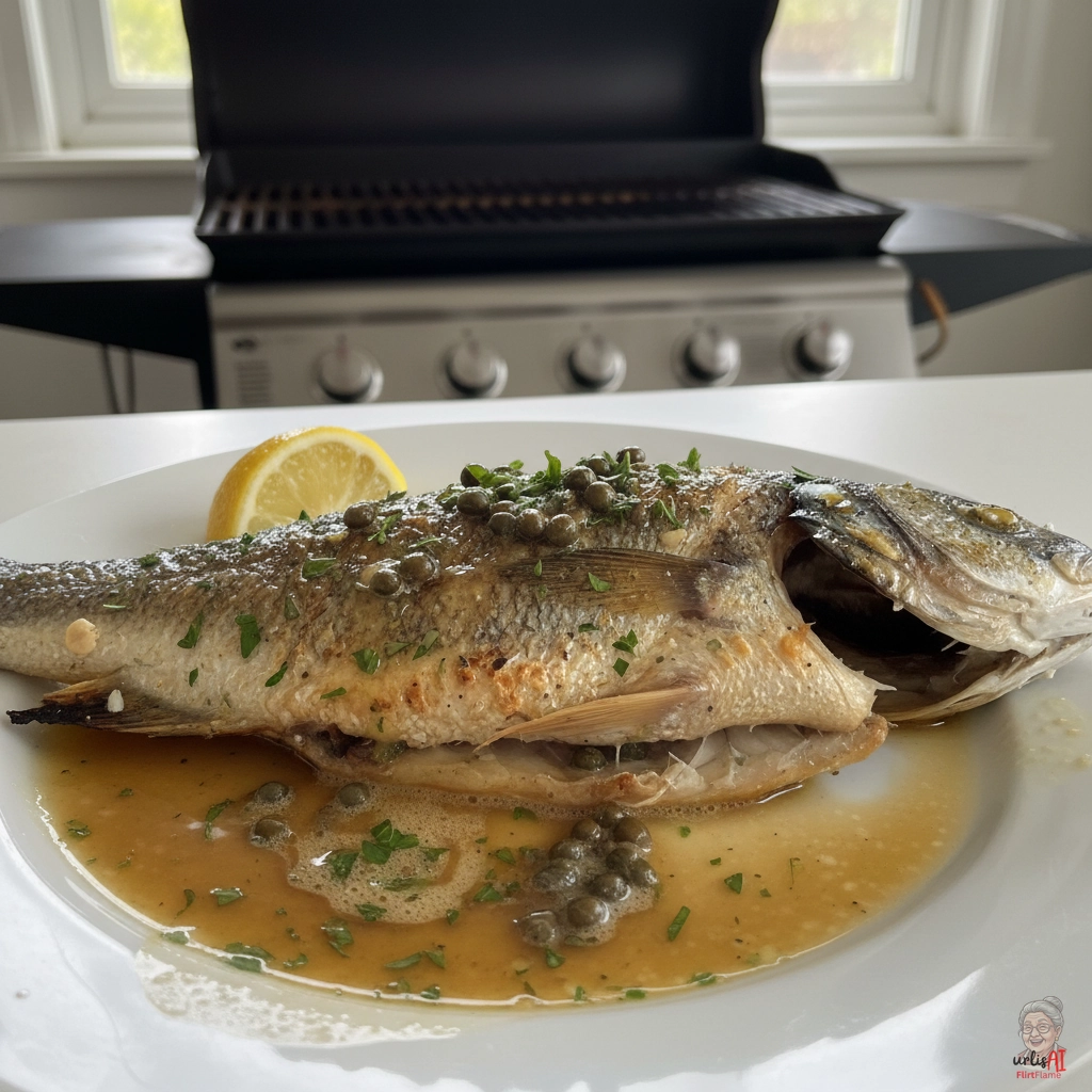 Kapernbutter Wolfsbarsch — Gasgrill