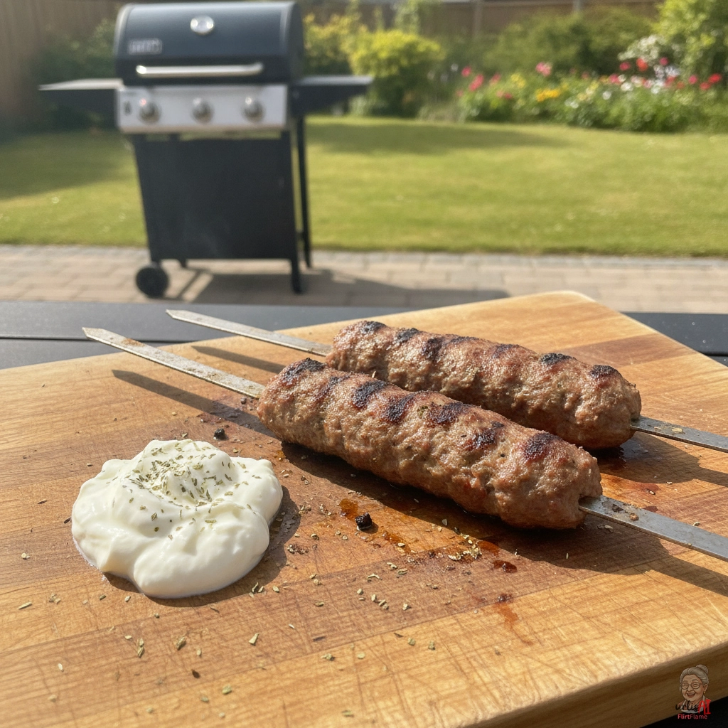 Kebab mit Joghurt — Gasgrill
