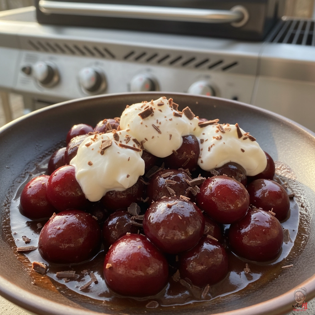 Kirsch Schoko Flambé — Gasgrill