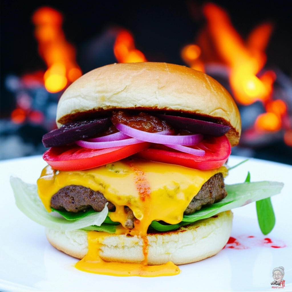 Kiwi Flame Burger — Kohlegrill
