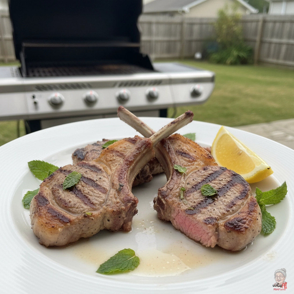 Kiwi Minzlammkoteletts — Gasgrill