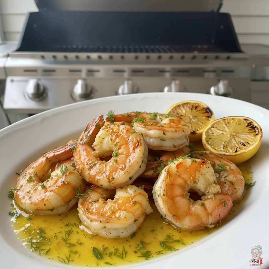 Klassische Buttergarnelen — Gasgrill