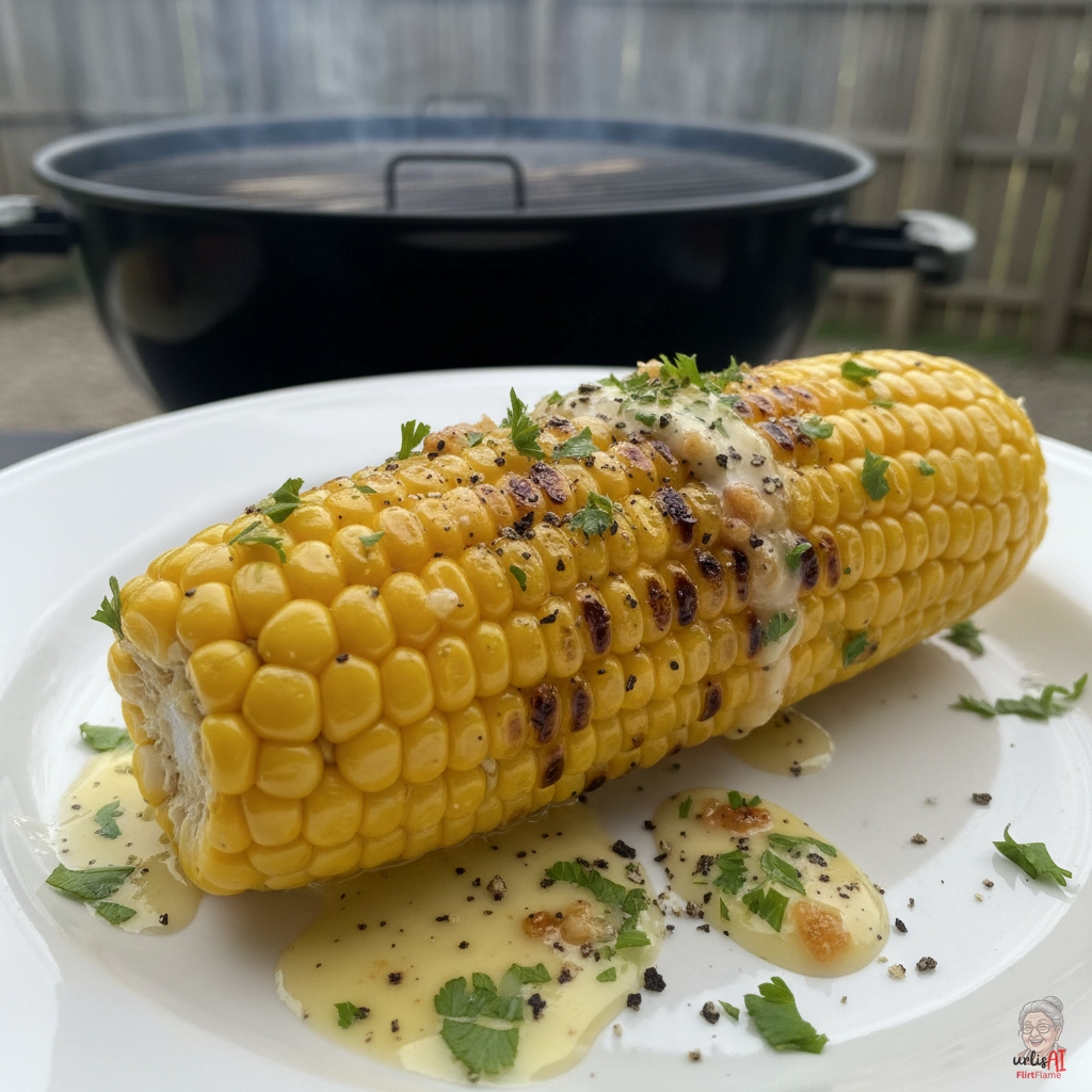 Knoblauch Maiskolben — Kohlegrill