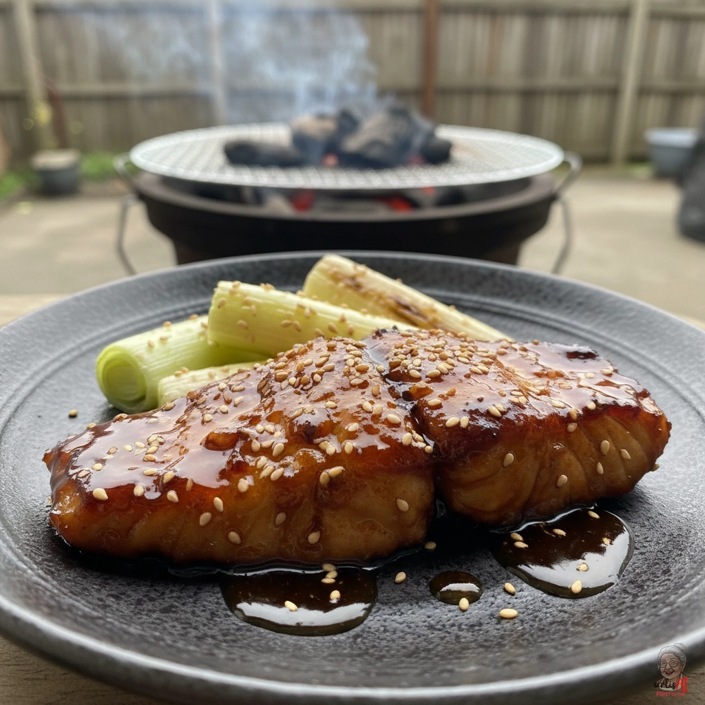 Kohle-Teriyaki Kabeljauloins — Kohlegrill