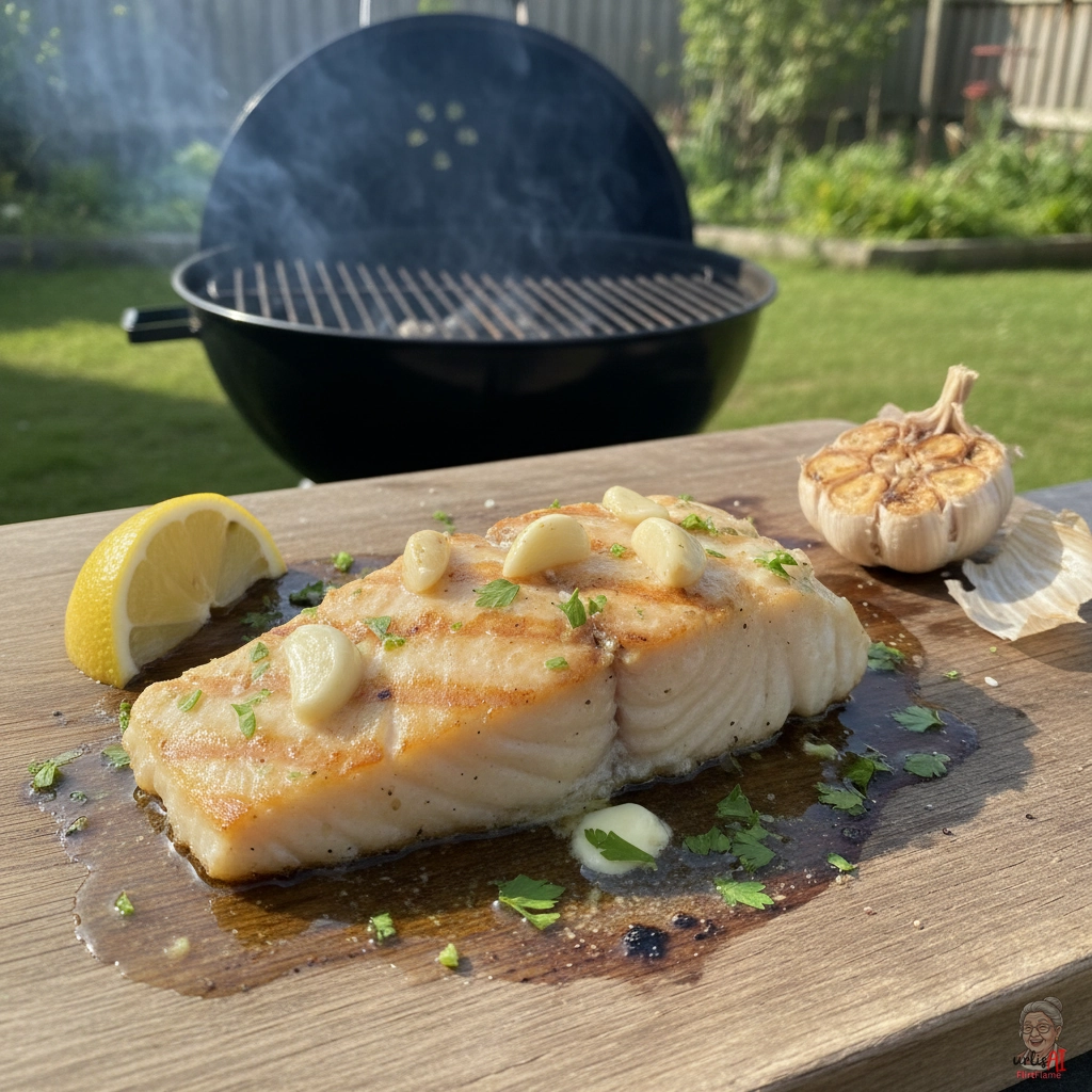 Kohleknoblauch Butterfisch — Kohlegrill