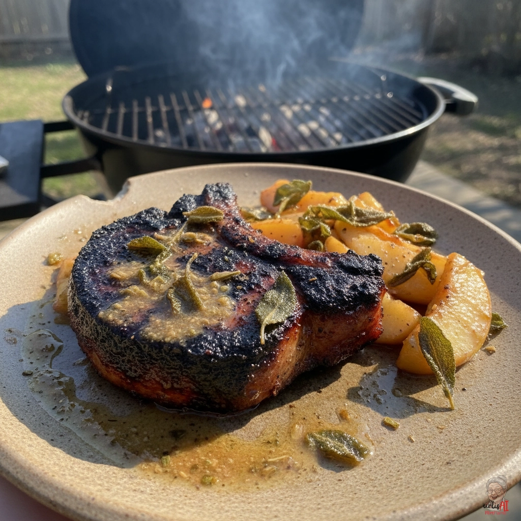 Kotelett Apfel — Kohlegrill