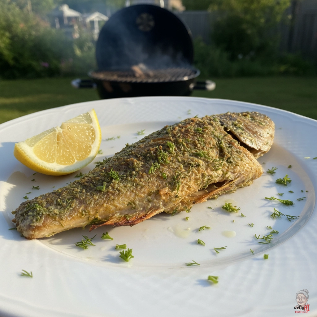 Kräuterkruste Rotbarsch — Kohlegrill