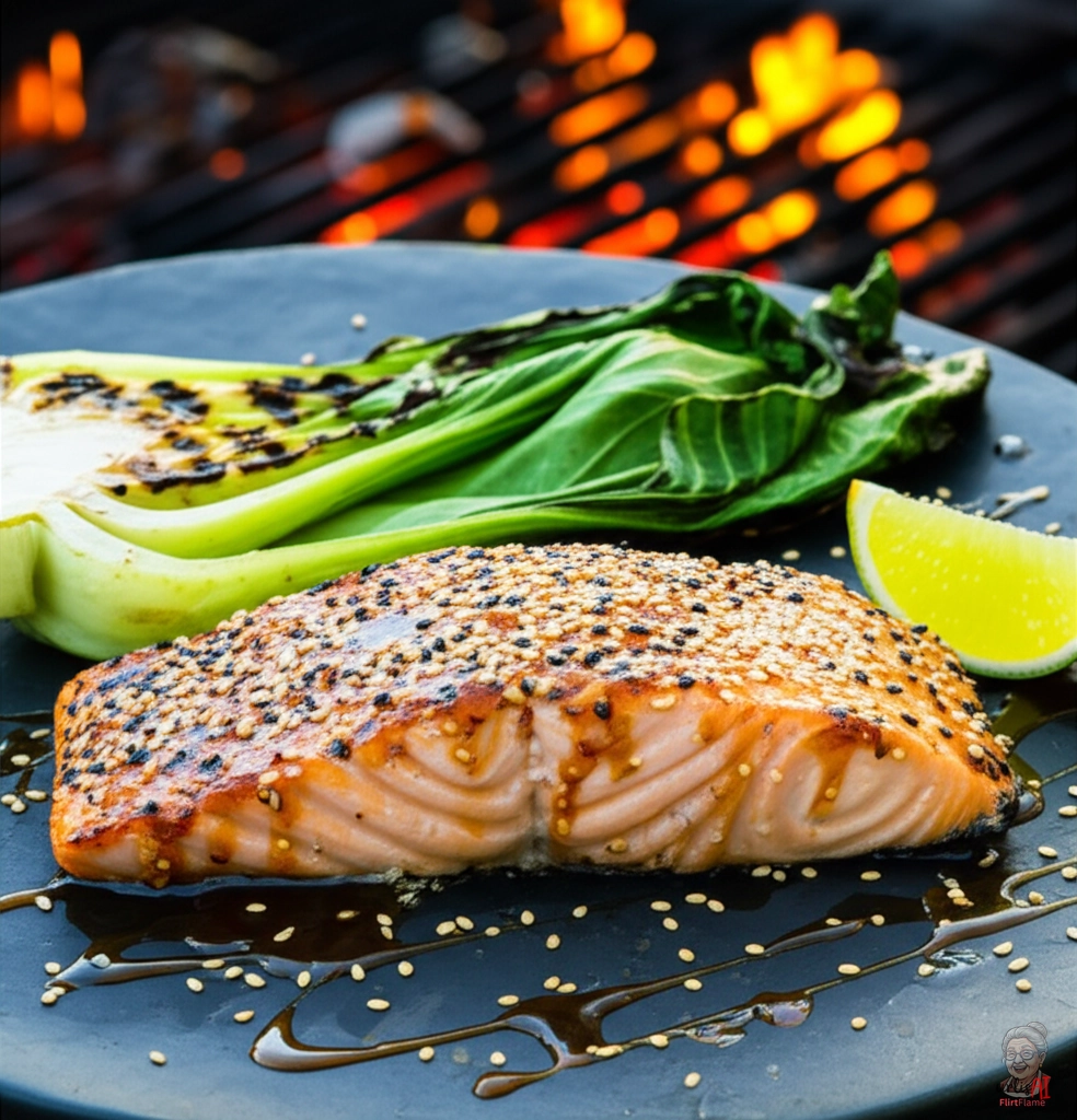 Lachs Golden Sesam — Kohlegrill