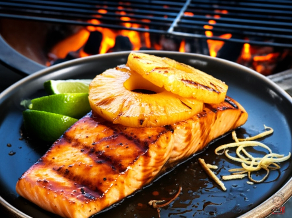 Lachs Hawaii — Kohlegrill