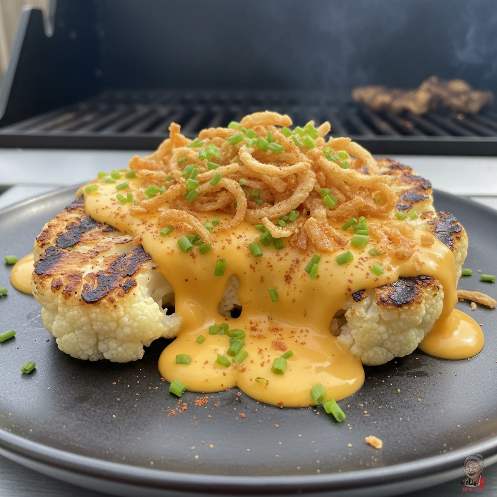 Loaded Blumenkohlsteaks — Gasgrill